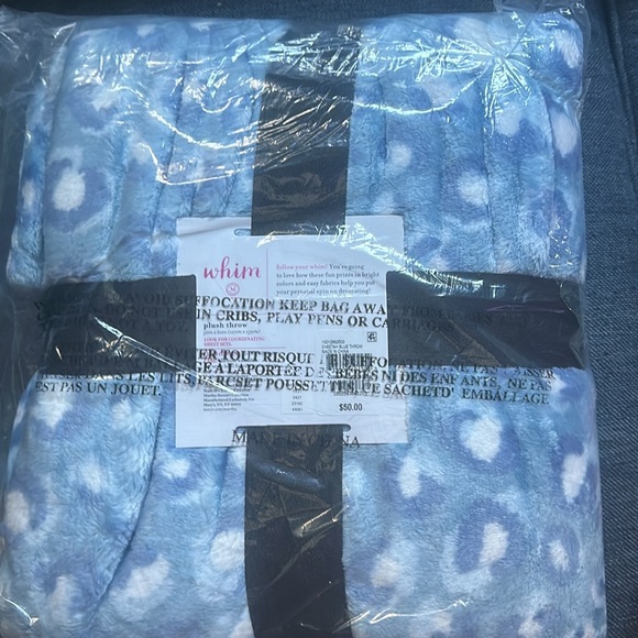 NWT Whim by Martha Stewart Collection Cheetah Printed Plush 50X60 Throw - Picture 4 of 6